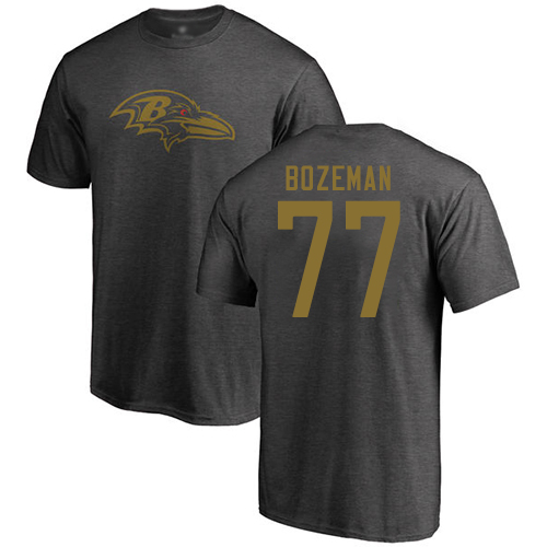 Men Baltimore Ravens Ash Bradley Bozeman One Color NFL Football #77 T Shirt->baltimore ravens->NFL Jersey